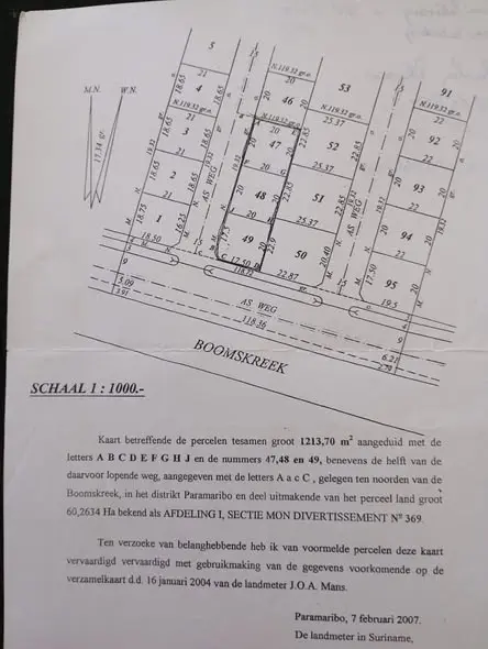 Perceelkaart van ringweg