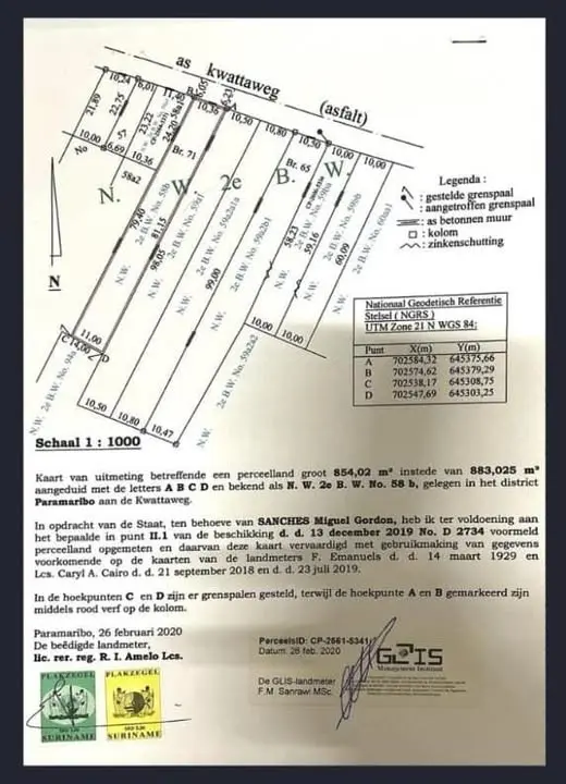Perceelkaart van Kwattaweg