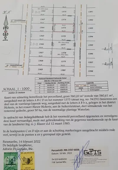 Perceelkaart van Suikerrietstraat