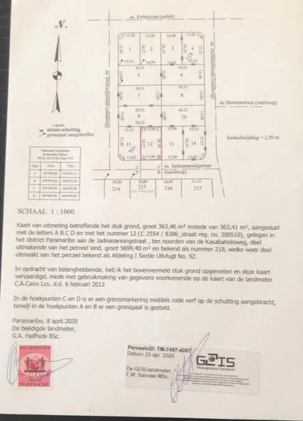 Perceelkaart van Locatie onbekend