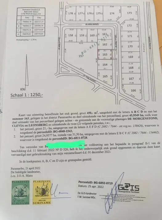 Perceelkaart van morgenstond