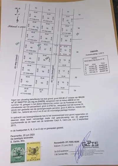 Perceelkaart van houttuin