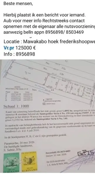 Perceelkaart van Locatie onbekend