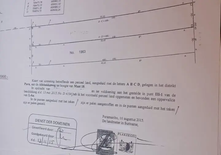 Perceelkaart van Afobakaweg
