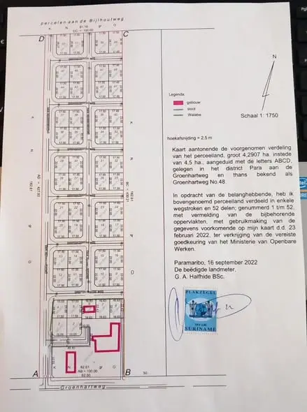 Perceelkaart van Groenhartweg